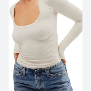 Free People Clean Slate Seamless Layering Top in Ecru - new without tags
